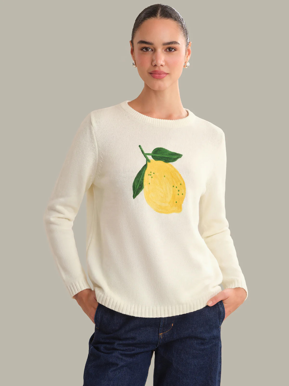Luna: Lemon Crewneck Sweater | 525 America
