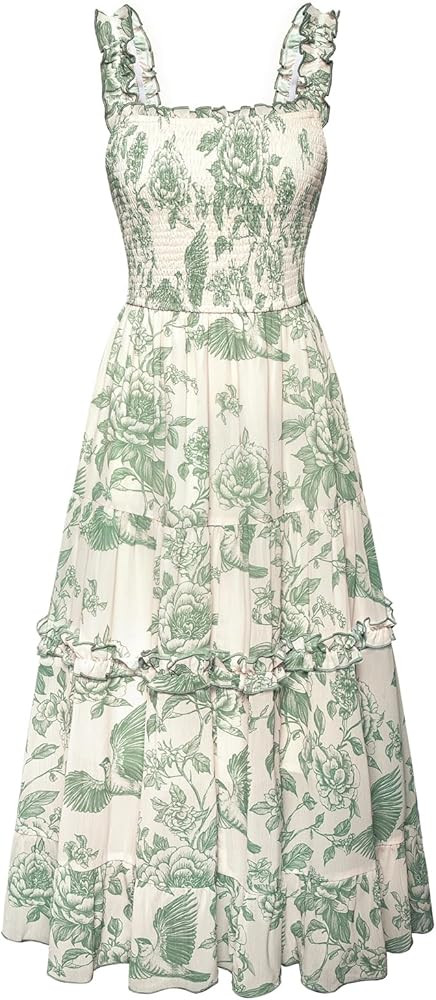Scarlet Darkness Cottagecore Dresses for Women 2025 Smocked Floral Dress Flowy Sundress | Amazon (US)