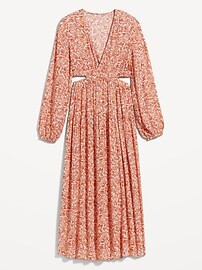 Waist-Defined Crepe Side-Cutout Maxi Dress for Women | Old Navy (US)