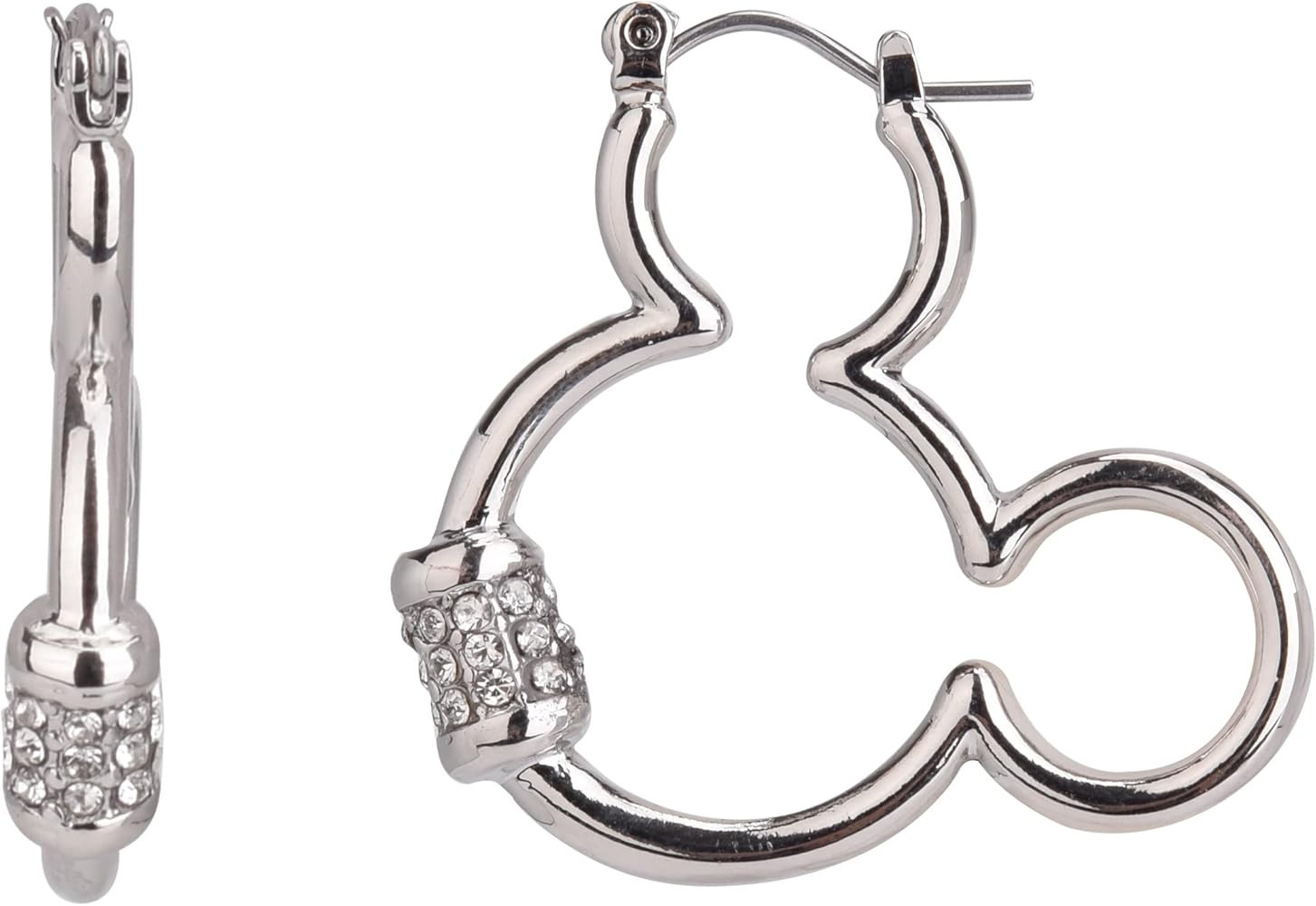 Disney Mickey Mouse Earrings, One Pair in Authentic Jewelry Gift Box, Hanging Silhouette Hoop | Amazon (US)