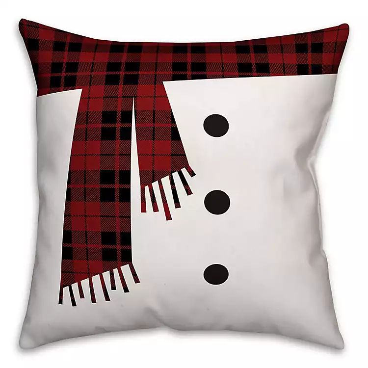 Snowman Scarf and Buttons Pillow | Kirkland's Home