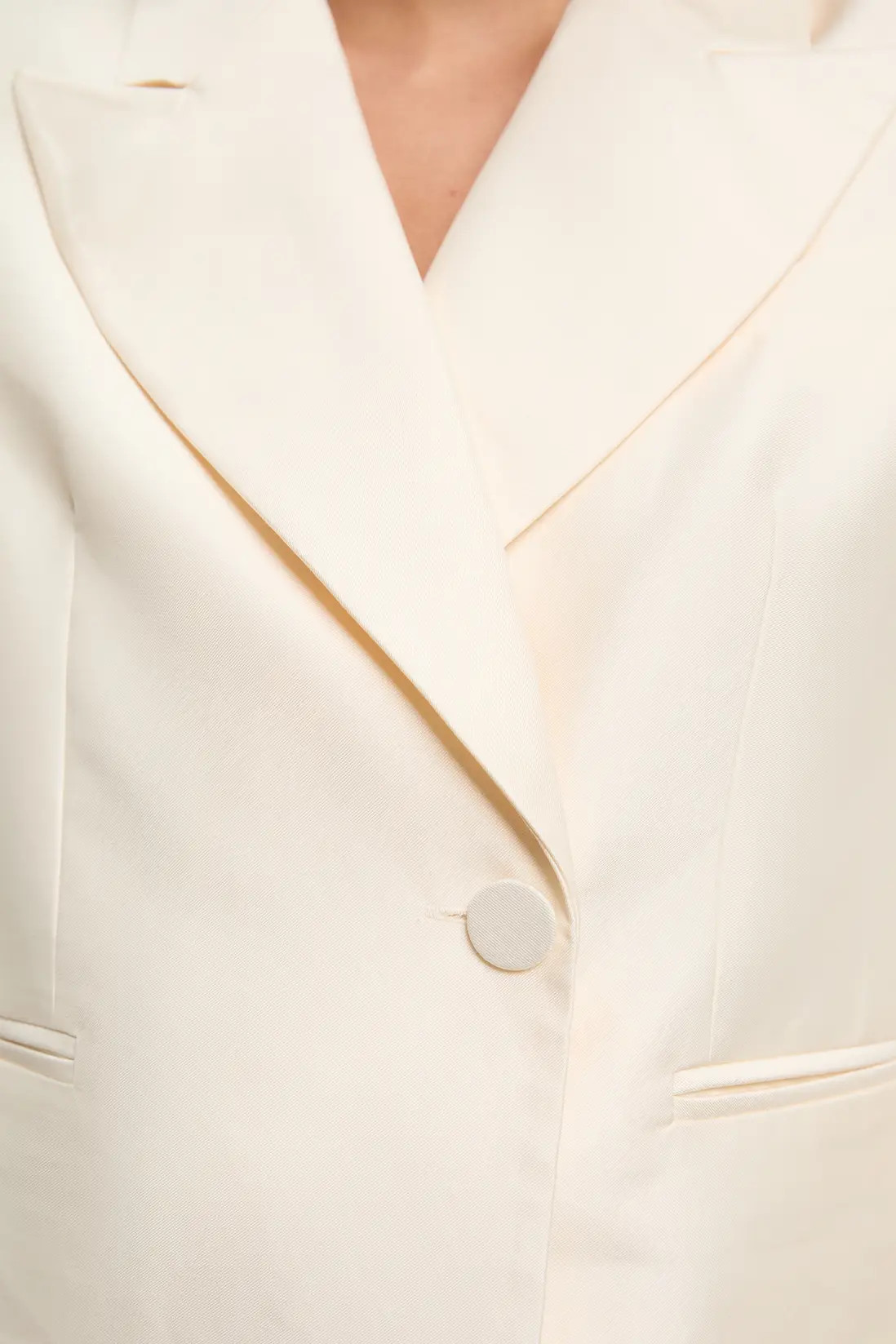 Tailored Satin Tux Cropped Blazer | Karen Millen