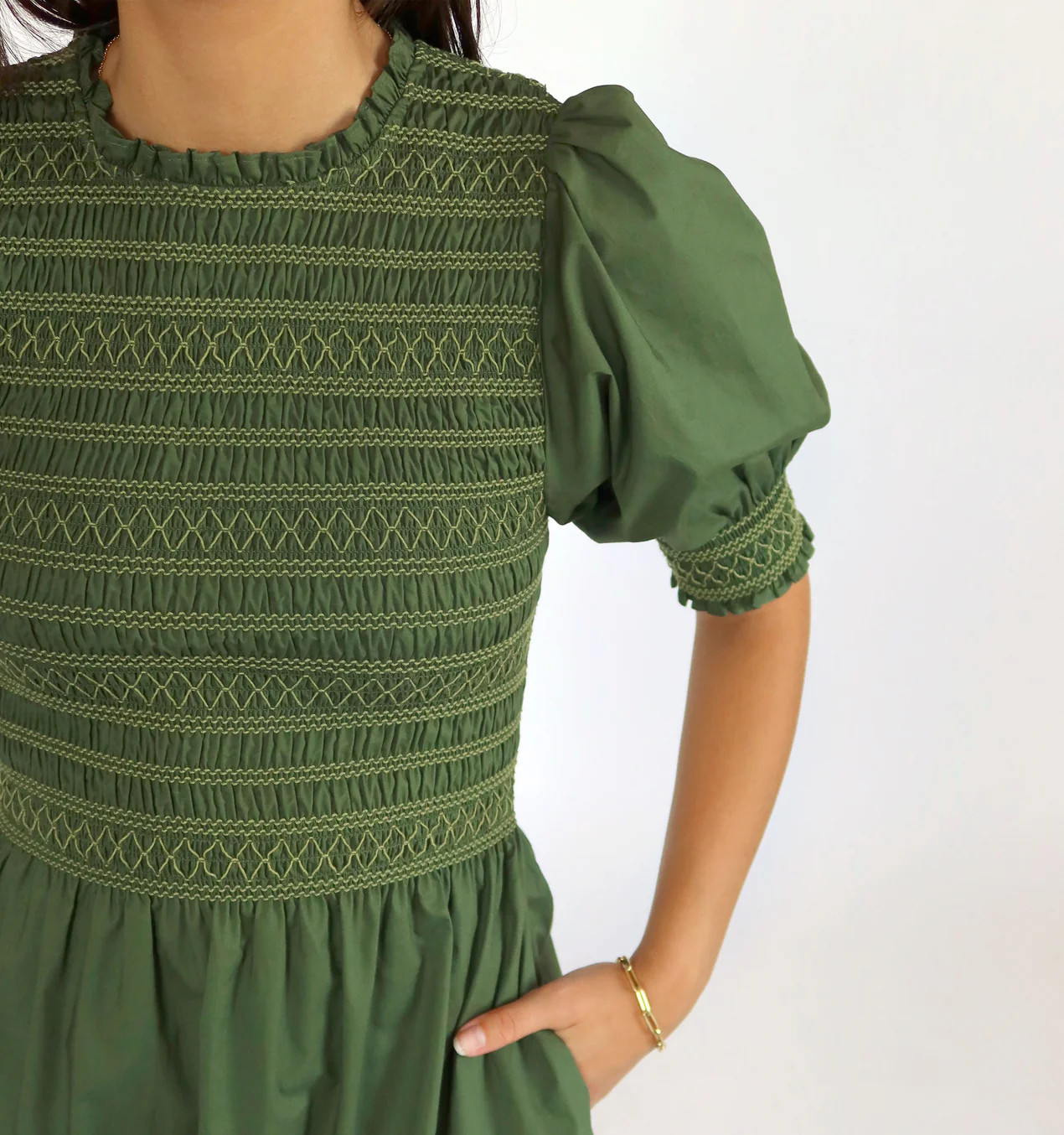 The Vivi Nap Dress - Leaf Green Cotton | Hill House Home