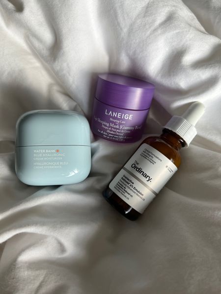 Nighttime skincare routine with LANEIGE and The Ordinary from Sephora 

Water Bank Blue Hyaluronic Cream Moisturizer 

Granactive Retinoid* 2% Emulsion 

Lip Sleeping Mask Intense Hydration with Vitamin C 

Anti-aging, clear skin, wrinkle-free 

#LTKSeasonal #LTKunder50 #LTKbeauty