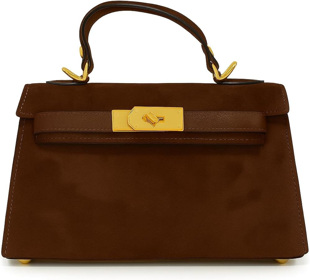 Women’s Suede Top Handle and Crossbody Bag, Leather Strap with Mini Purse for Casual or Formal ... | Amazon (US)