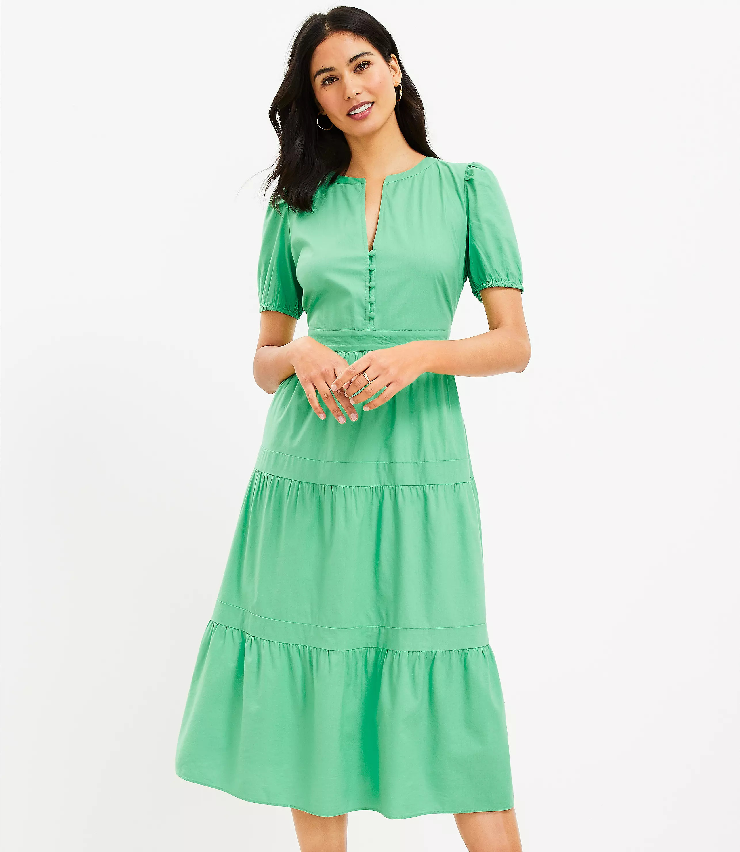 Puff Sleeve Tiered Maxi Dress | LOFT