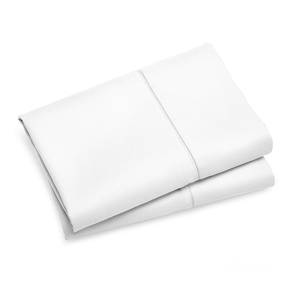 Standard 400 Thread Count Ultimate Percale Cotton Solid Pillowcase Set White - Purity Home | Target