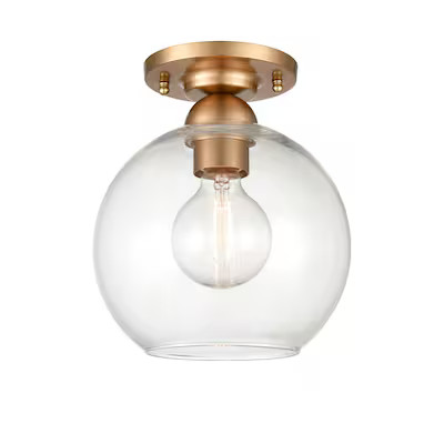 Origin 21 Soren 1-Light 8-in Gold Flush Mount Light Lowes.com | Lowe's