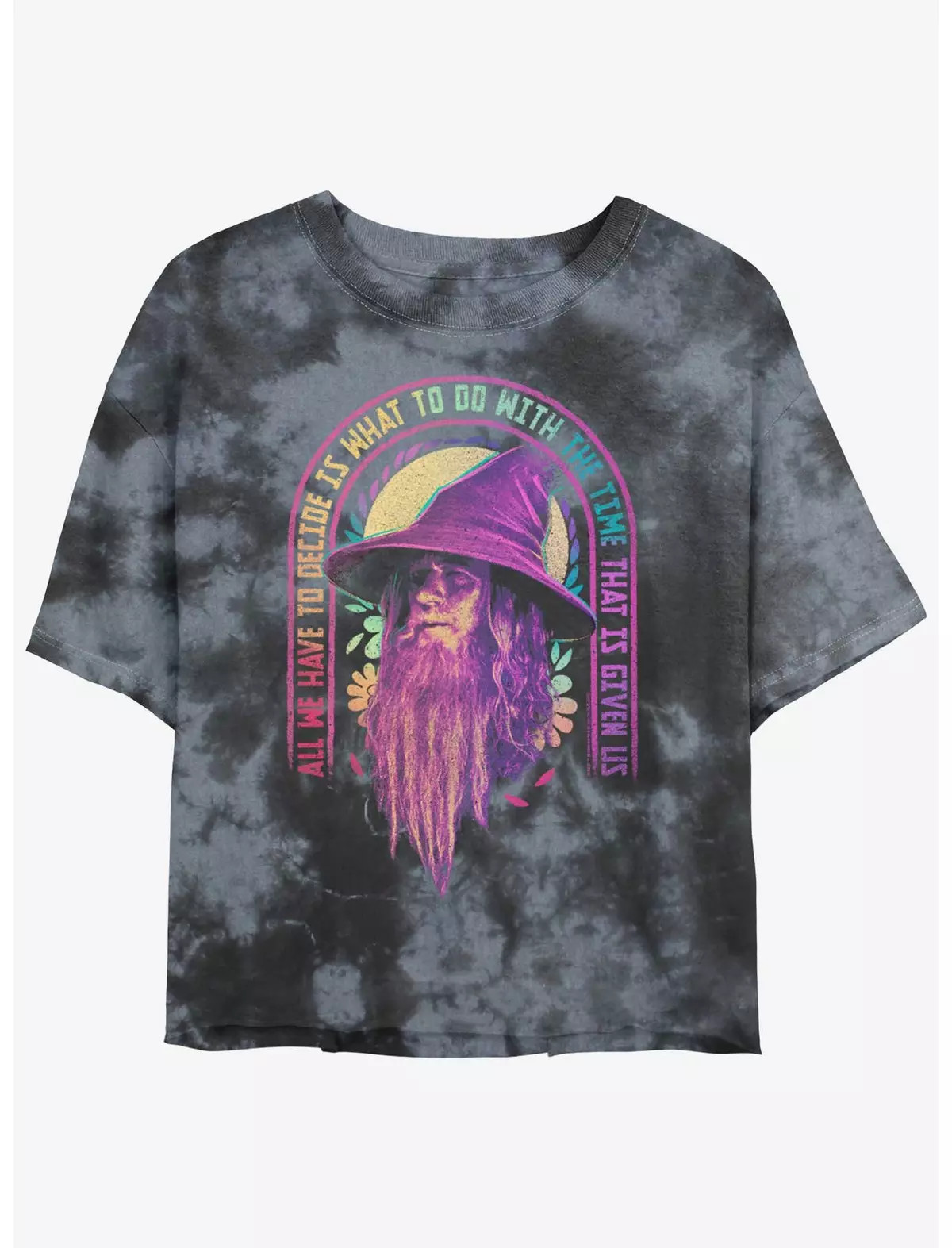 The Lord of the Rings Gandalf Decide With Time Womens Tie-Dye Crop T-Shirt | BoxLunch
