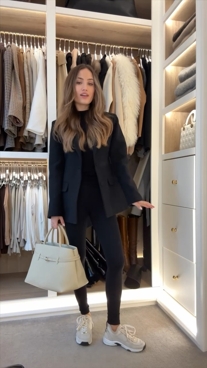 Black on black 🖤 styling a Maje blazer with Commando leggings, a Wolford Turtleneck and my white Manu Atelier bag. A perfect comfy but chic look for everyday.

#LTKstyletip #LTKeurope
