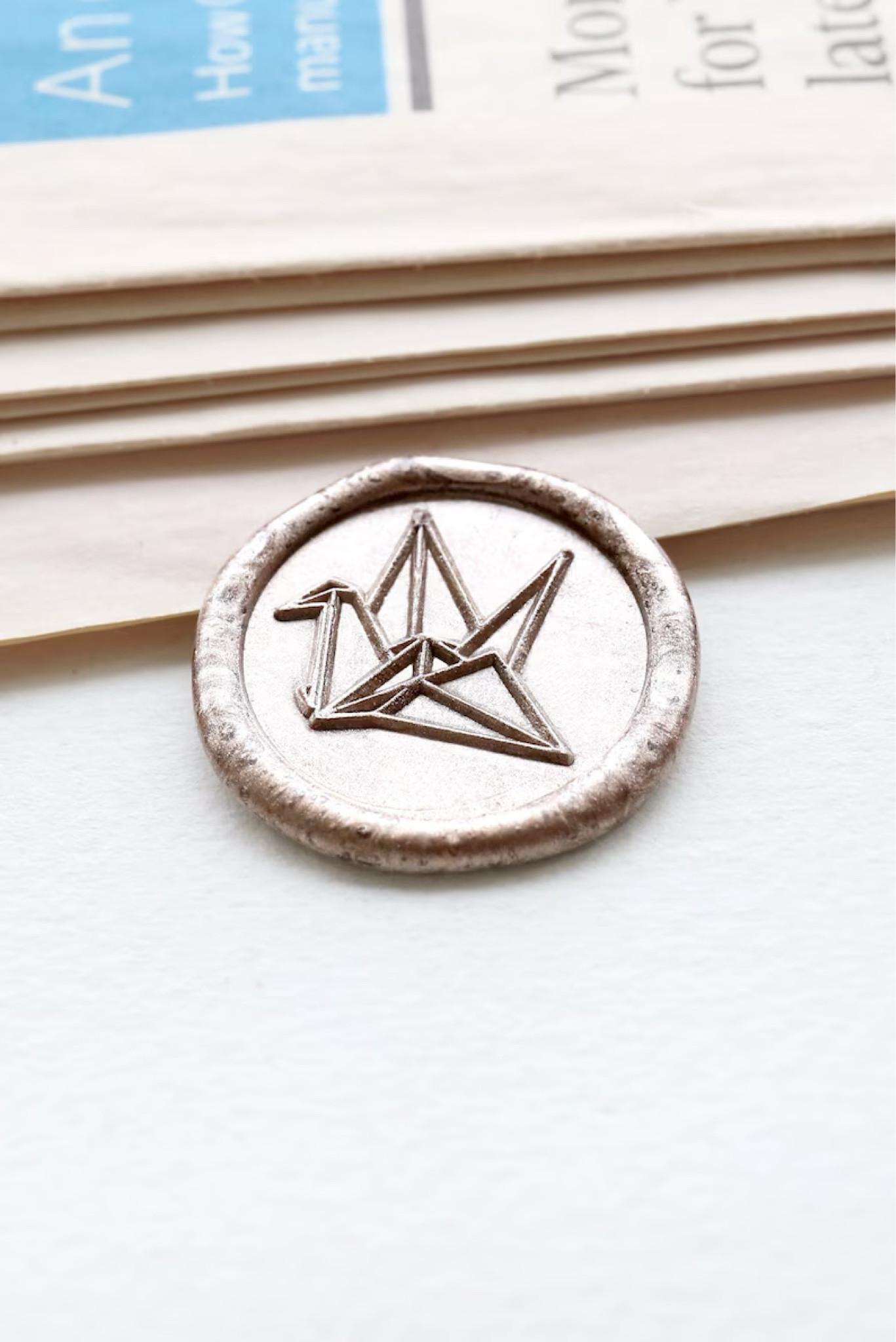 Paper crane wax seal