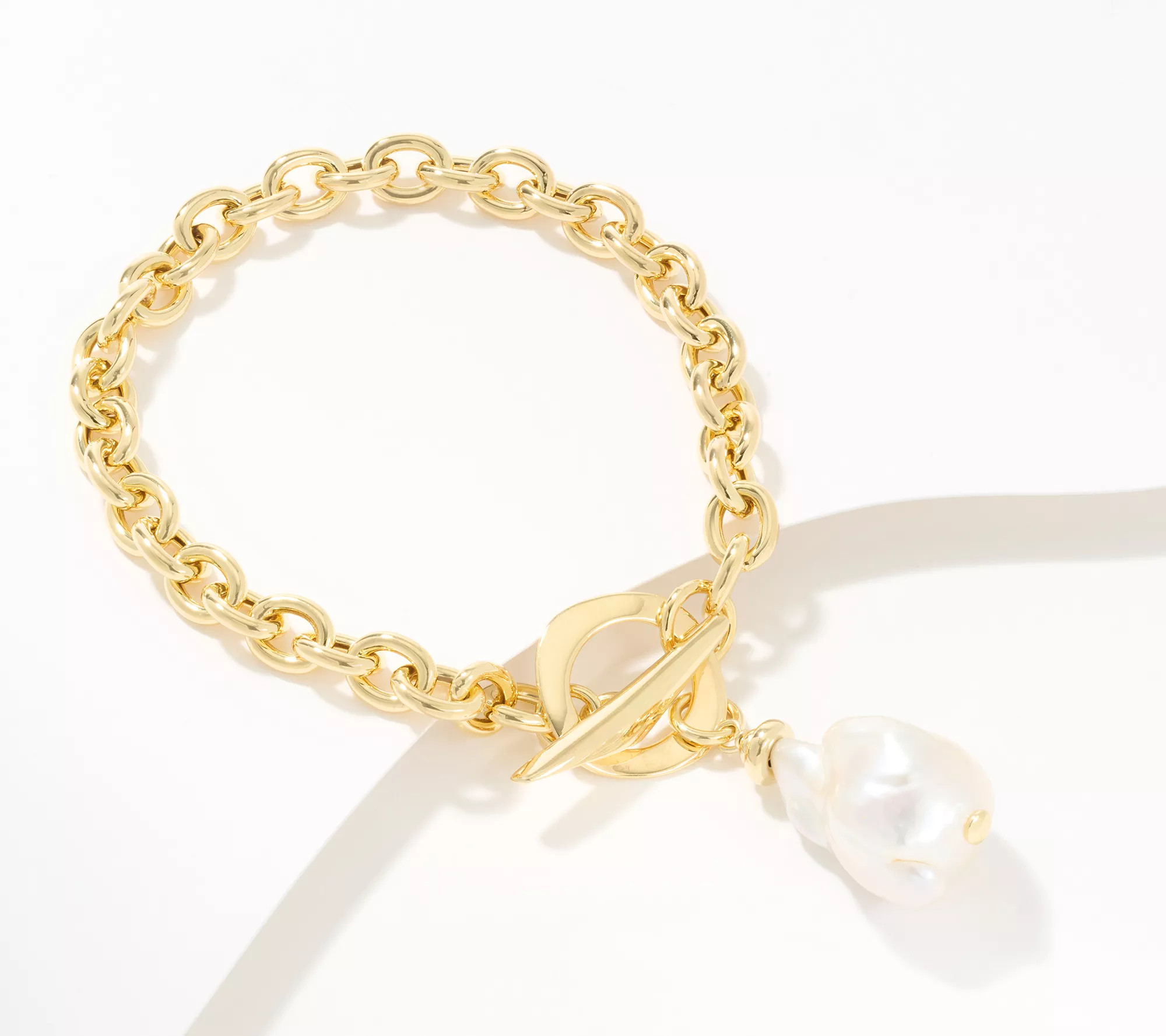 Honora Bronze Cultured Pearl Toggle Bracelet - QVC.com | QVC