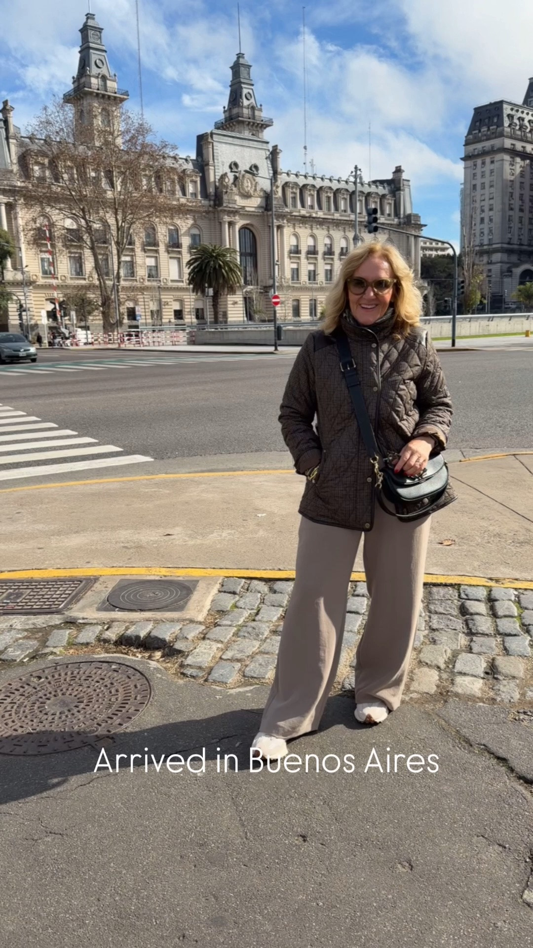 Flew all night and hit the ground in Buenos Aires. My travel outfit worked perfectly for a touring look too. Just wire my plaid jacket and it was perfect. 

Jacket med but size up if you want to wear a layer underneath. 
No wrinkle pants (pictured in white) the taupe isn’t available but lots of colors are! Wearing a medium

#LTKOver40 #LTKootd #LTKTravel