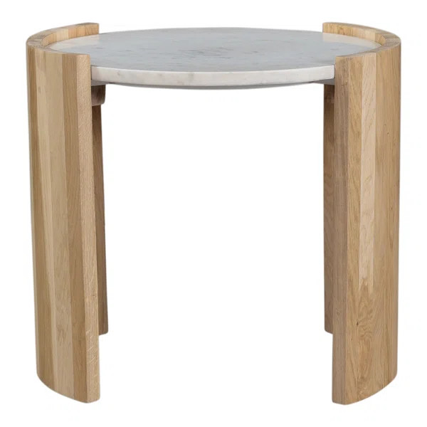 Loreto 18.5'' Tall Genuine Marble Sled End Table | Wayfair North America