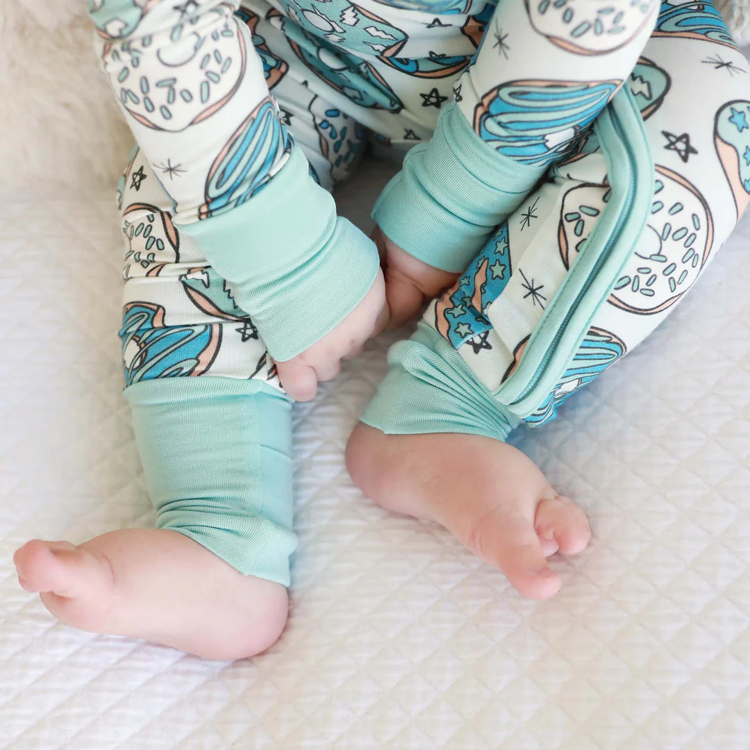 Donut Shop Convertible Zip Romper | Blue | Caden Lane