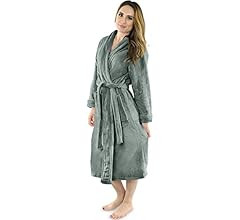 NY Threads Women Fleece Shawl Collar Bathrobe - Plush Long Robe | Amazon (US)