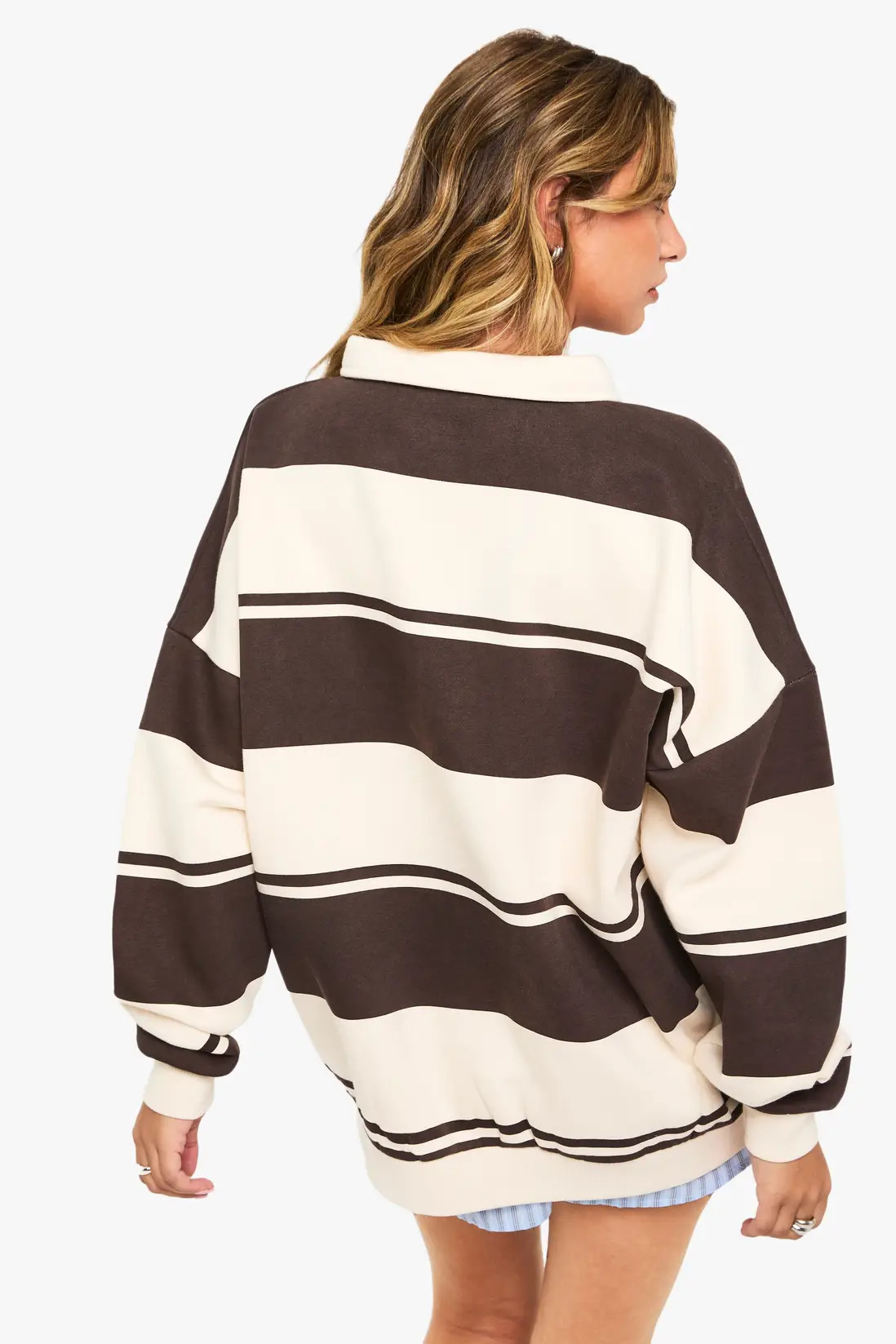 Stripe Rugby Sweatshirt | Boohoo.com (UK & IE)