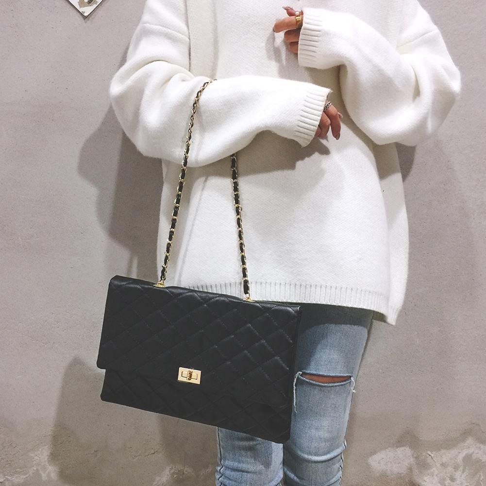 Mojoyce Fashion Women Shoulder Messenger Handbag Chain Leather Evening Bag (Black) | Walmart (US)