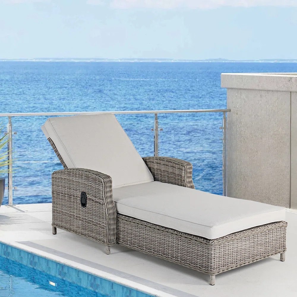 62.5" Long Reclining Single Chaise With Cushions | Wayfair North America