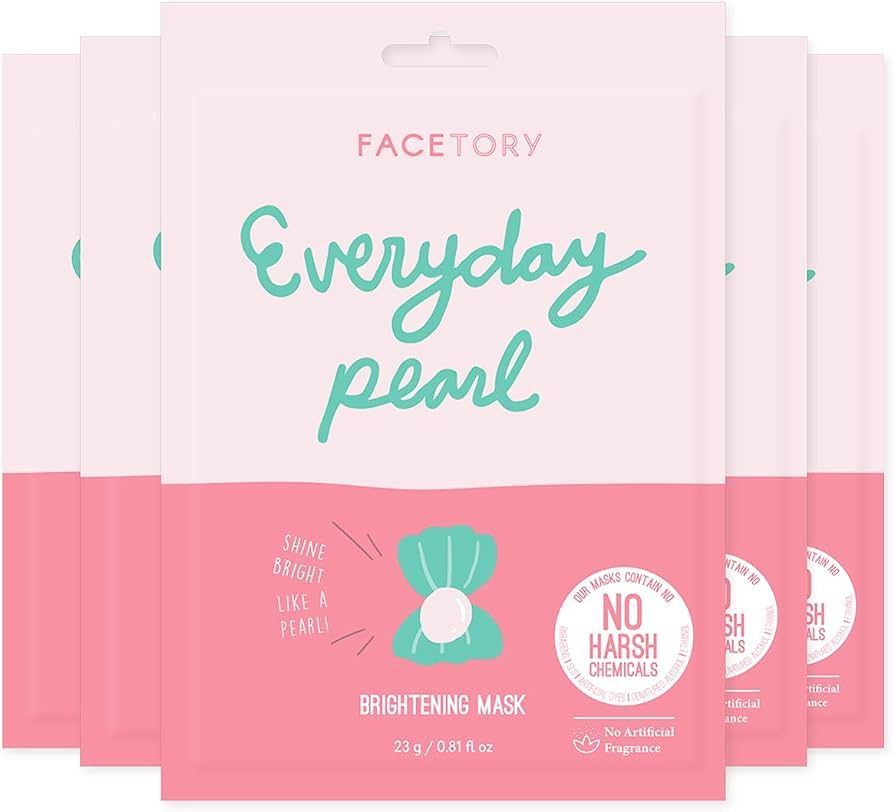 FACETORY Everyday Pearl Radiance Boosting Mask With No Harsh Chemicals - Soft, Form-Fitting Face ... | Amazon (US)