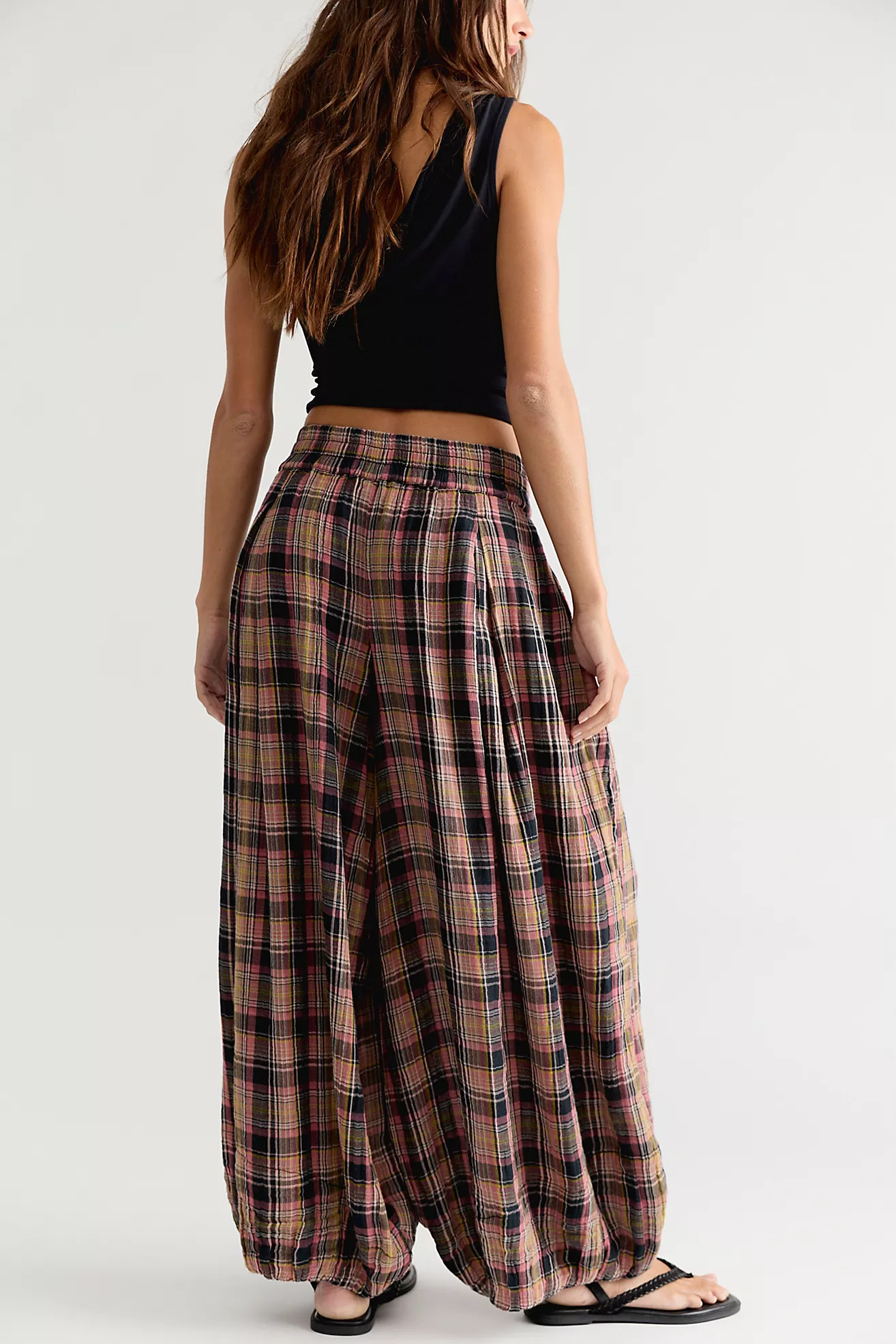 Moonflower Plaid Pull-On Balloon Pants | Free People (Global - UK&FR Excluded)