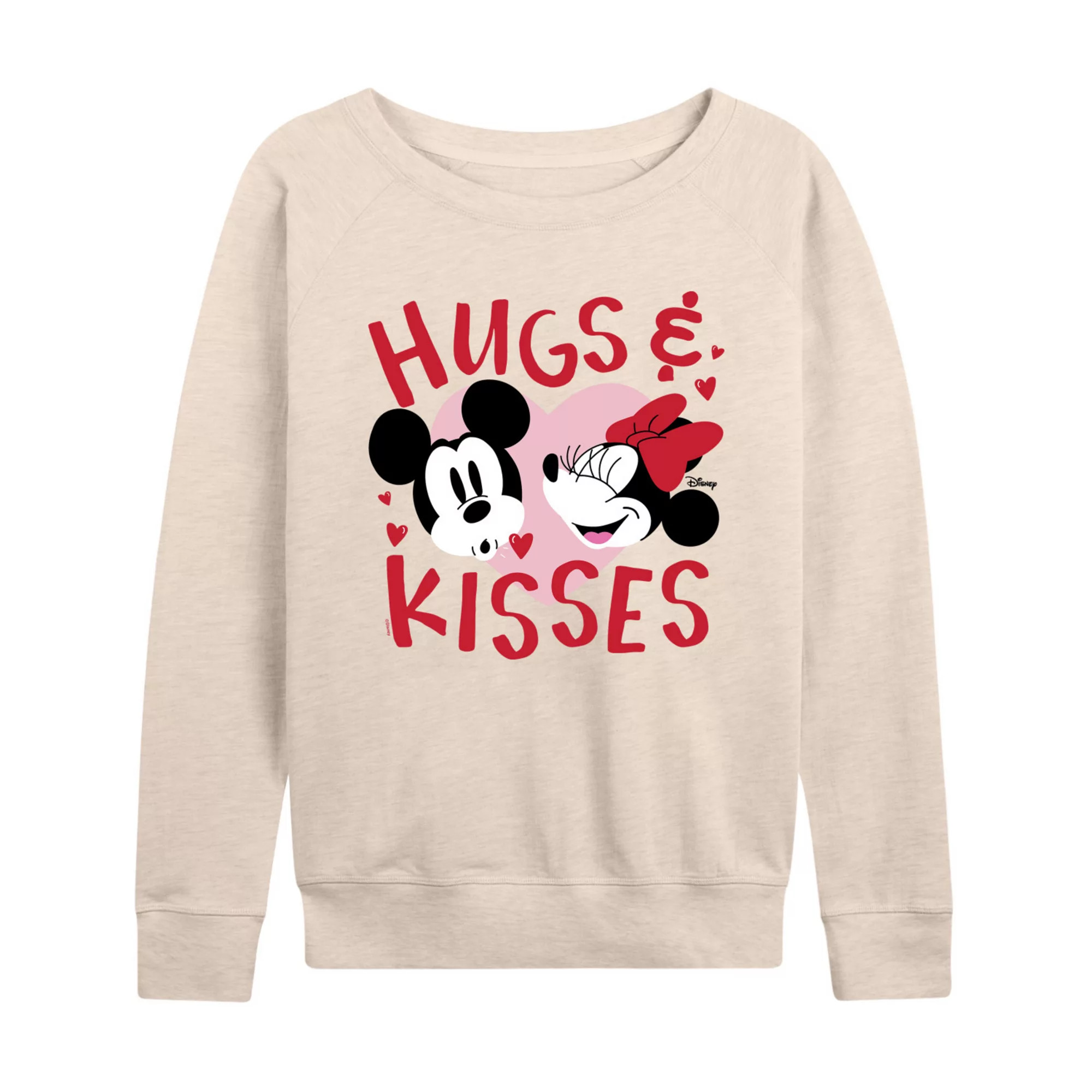 Disney's Mickey and Minnie Mouse Women's Hugs & Kisses French Terry Long Sleeve Tee | Kohl's