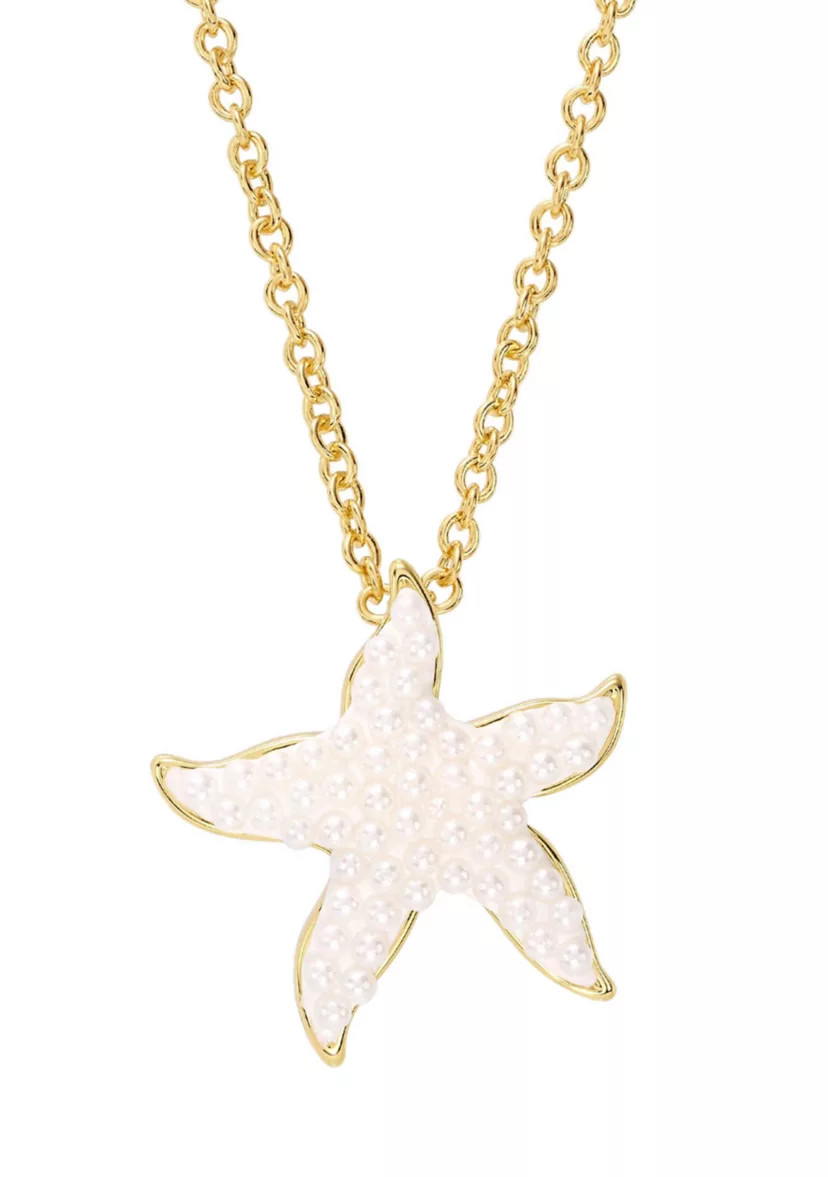 Gold Plated Caviar Pearl Starfish Necklace | Belk