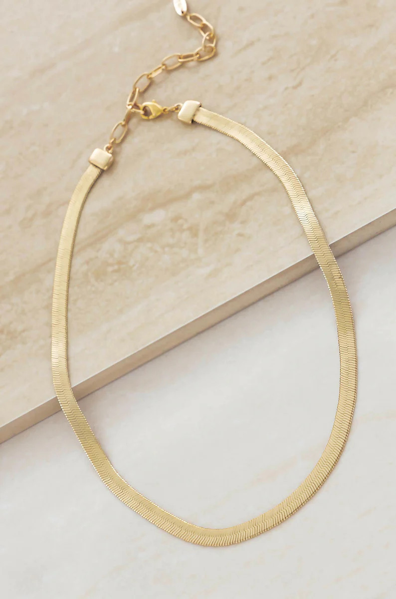 Brooklyn Flat 18k Gold Plated Necklace | Ettika