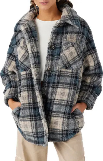 Heather Plaid Fleece Shirt Jacket | Nordstrom