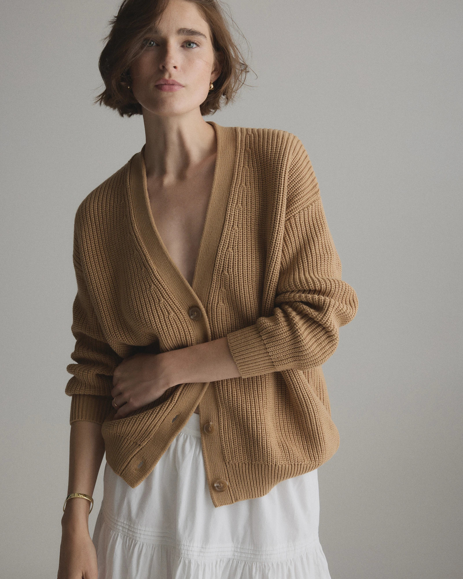 100% Organic Cotton Oversized Boyfriend Cardigan | Quince