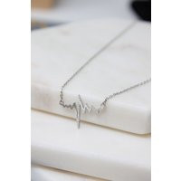 Heartbeat Necklace, Heartbeat, Delicate Minimalist Silver, Gold, Gift | Etsy (US)