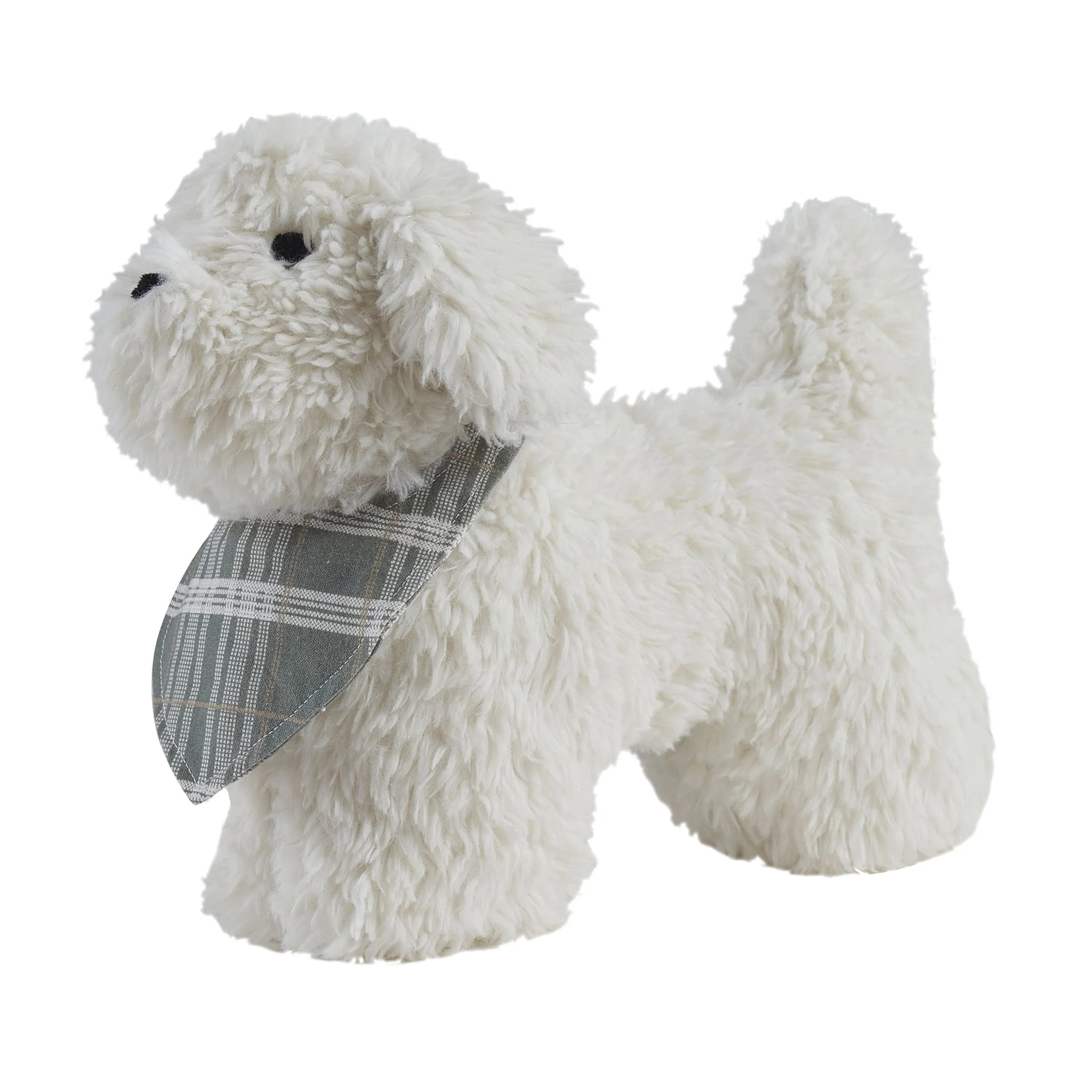 My Texas House 12" x 17" Bonnie Ivory Stuffed Faux Fur Toy Dog Decorative Pillow | Walmart (US)