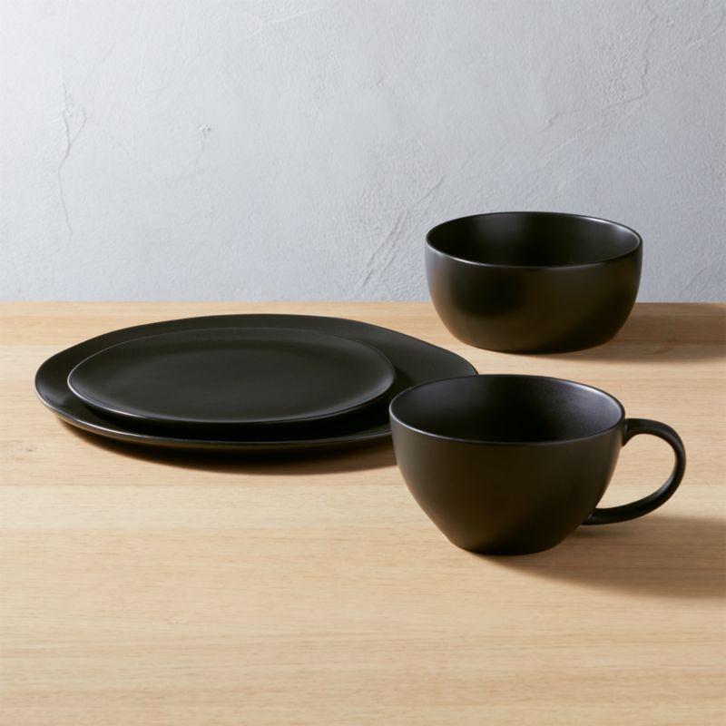4-Piece Crisp Matte Black Place Setting + Reviews | CB2 | CB2