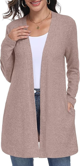 Lepunuo Cardigan Sweaters for Women Long Sleeve Lightweight Open Front Knit Cardigans Casual Loos... | Amazon (US)