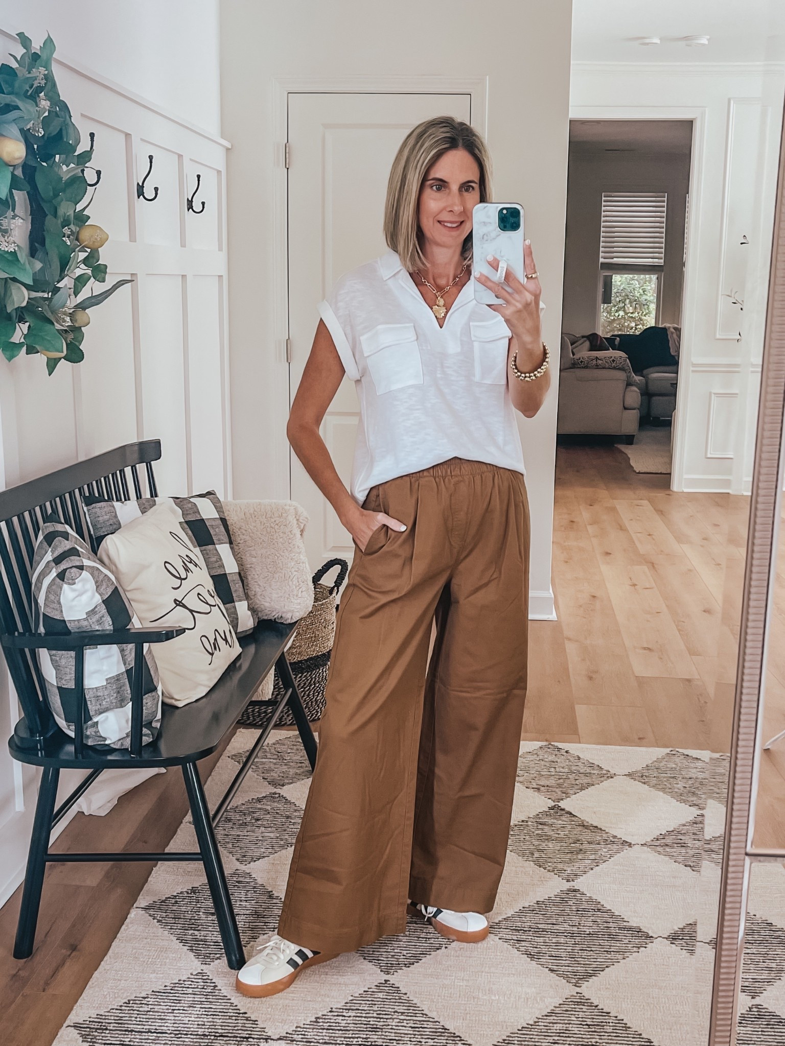 40% plus an extra 20% off top and pants. These pull on pants are SO comfortable! I love the wide leg style! Pair great with sneakers or sandals. Wearing an xs in the top and pants. Both come in other colors

#loveloft #loft #springstyle #ltkfindsunder50 

#LTKSaleAlert #LTKStyleTip #LTKFindsUnder50