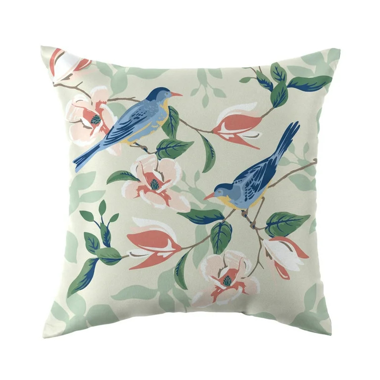 Mainstays 16 in x 16 in Blue Bird Outdoor Pillow, Multi-color | Walmart (US)