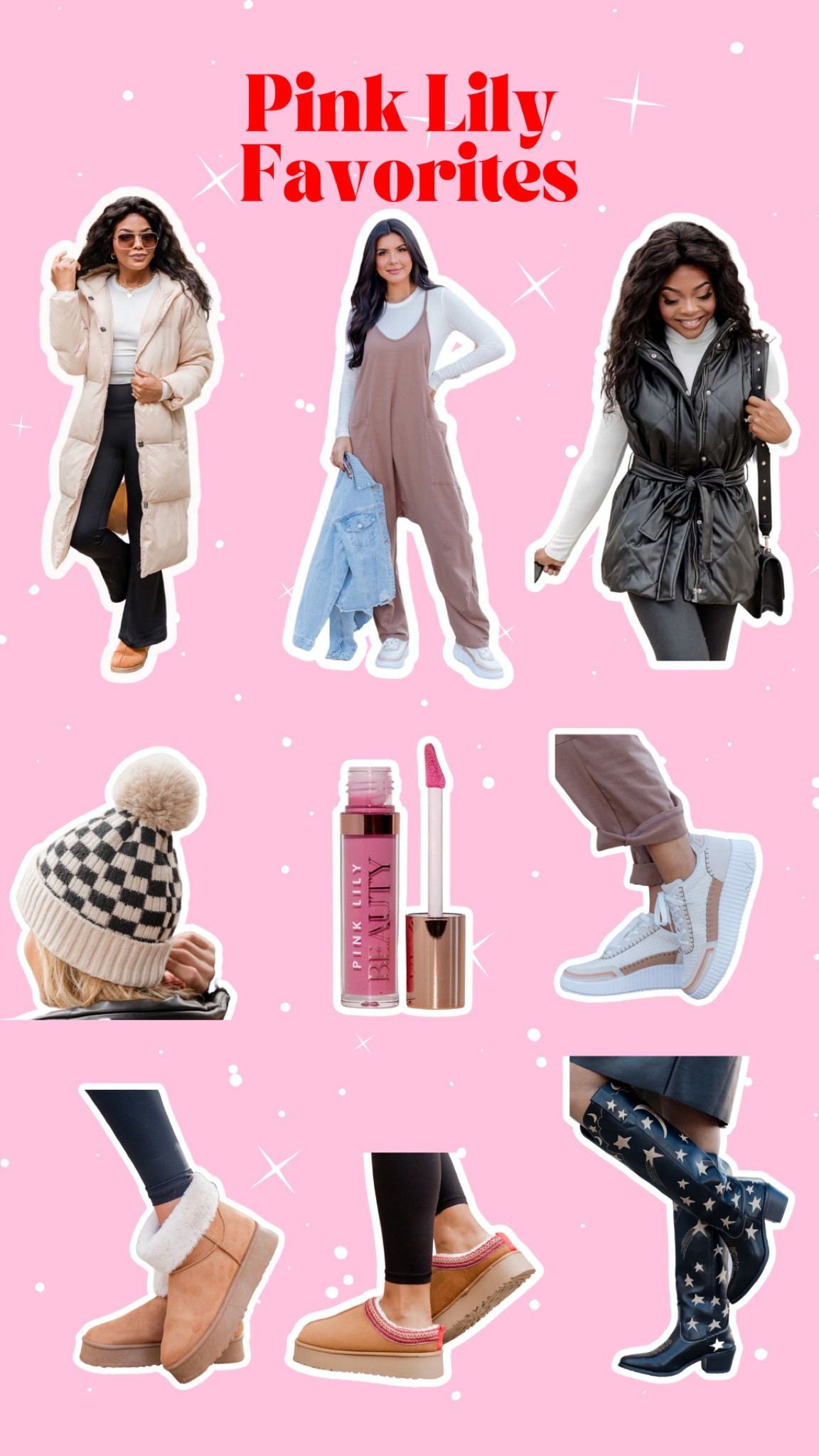 Pink lily favorite gift options for my trendy girlies! Accessories, hats, shoes, tennis shoes, sneakers, puffer jacket, puffer vest, free people, western, western boots, cowboy boots, uggs, ugh boots, snow boots 

#LTKGiftGuide #LTKHoliday