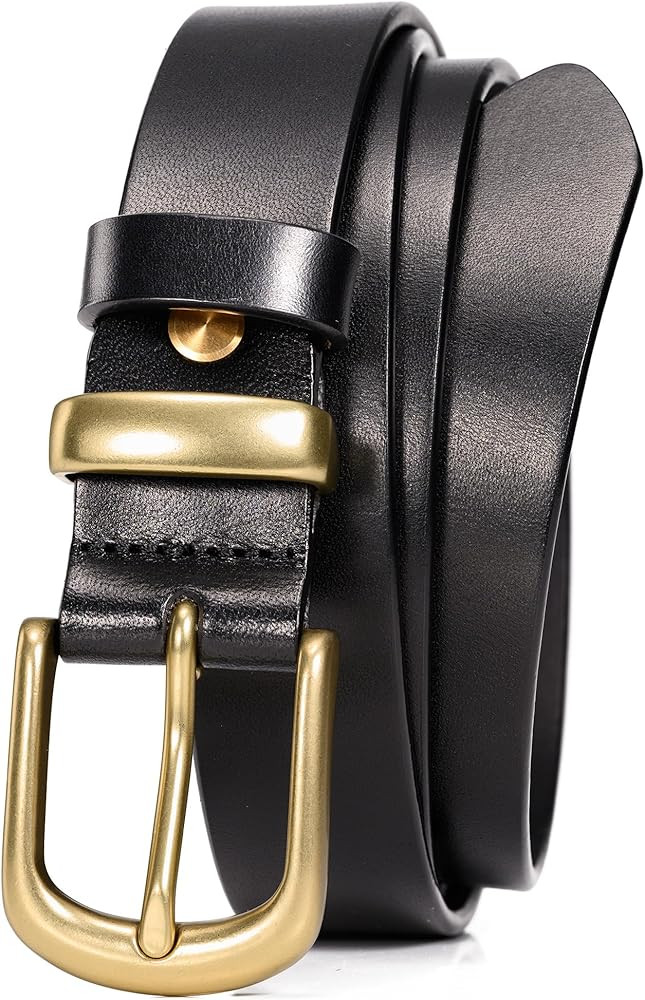 WOLFANT Womens Belts for Jeans in Gift Box,1.1" Ladies Belt with Gold Buckle,100% Italian Full Gr... | Amazon (US)