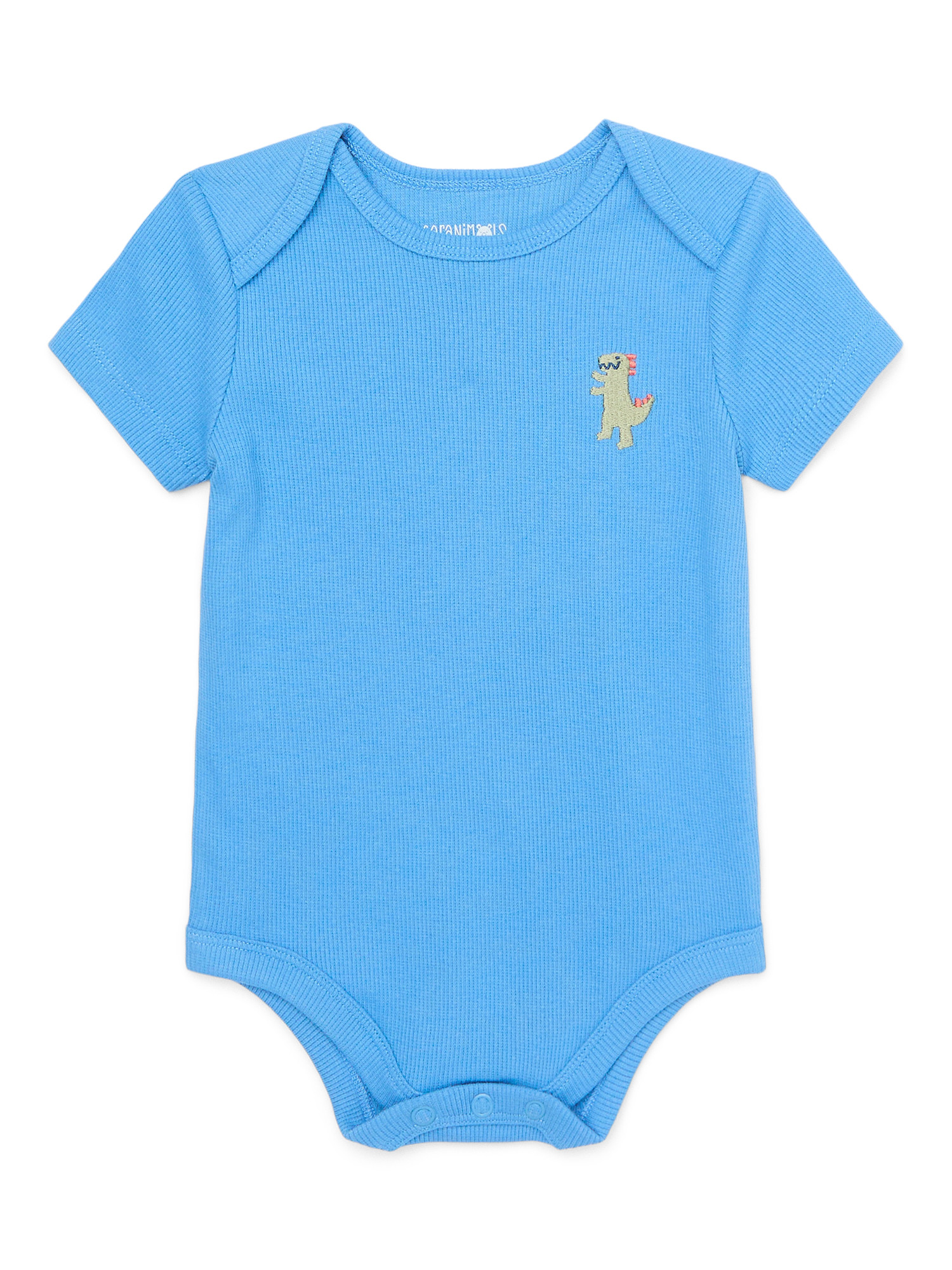 Garanimals Baby Boy Short Sleeve Ribed Bodysuit with Embroidery, Sizes 0-24 Months | Walmart (US)