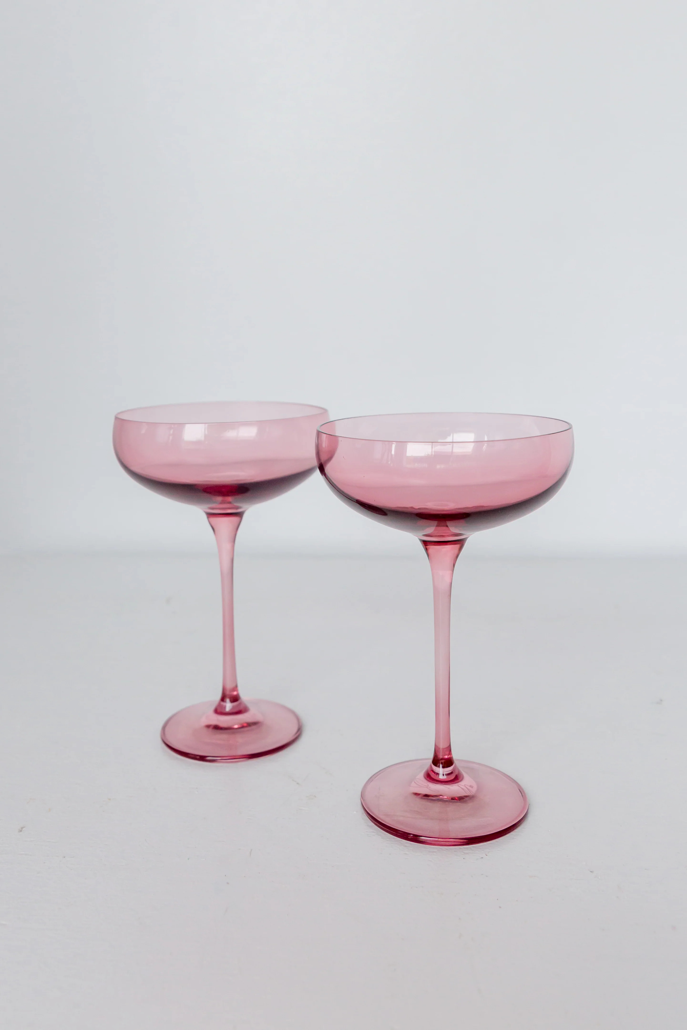 Estelle Colored Champagne Coupe Stemware - Set of 2 {Rose} | Estelle Colored Glass
