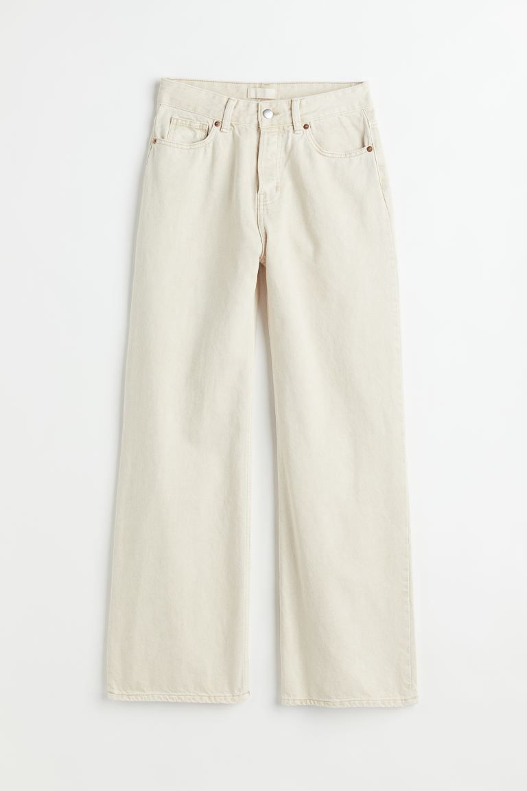 5-pocket jeans in thick cotton denim. High waist and straight, wide legs. | H&M (US + CA)