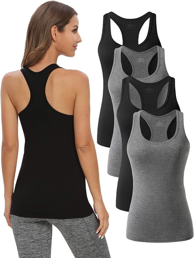 Star Vibe Racerback Workout Tank Tops for Women Basic Athletic Tanks Yoga Undershirt Sleeveless E... | Amazon (US)