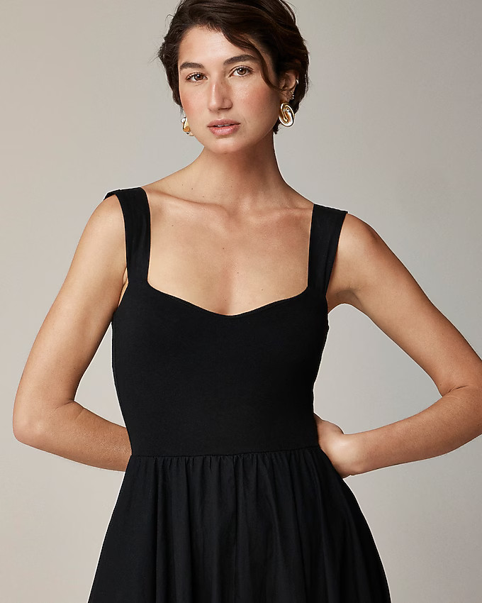 Sweetheart tank dress with poplin skirt | J. Crew US