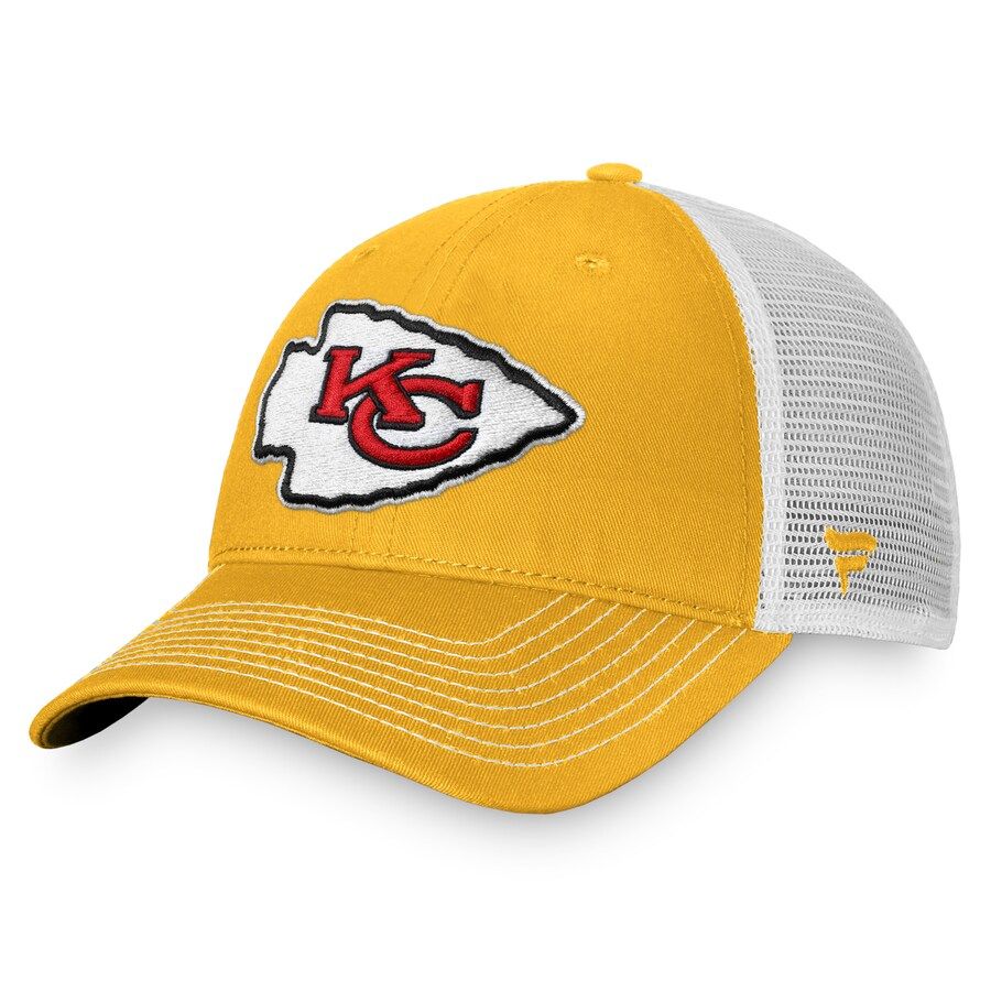 Kansas City Chiefs Fanatics Branded Fundamental Trucker Snapback Hat - Gold/White | Fanatics