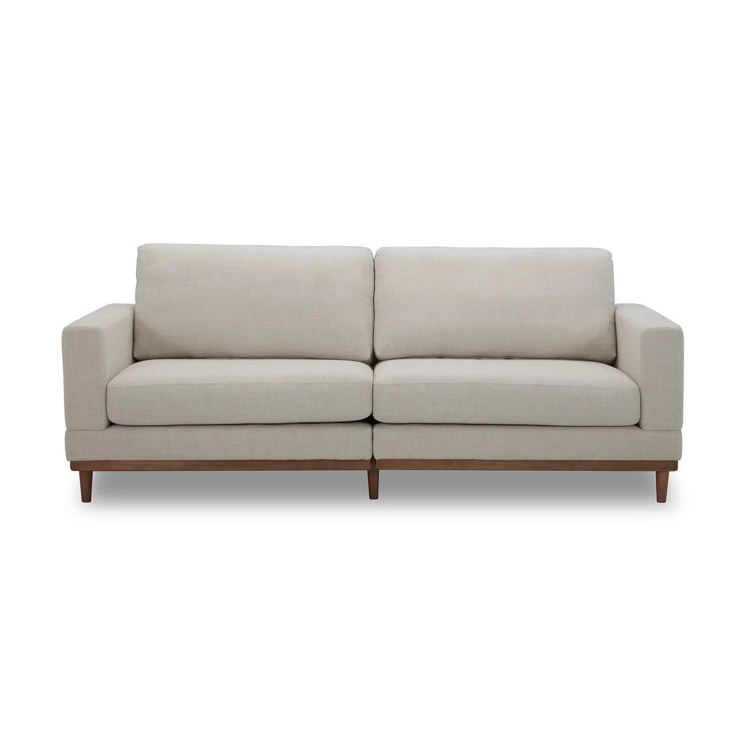 Better Homes & Gardens Springwood Wood Frame 83.46" Couch, Cream Linen, Light Honey Woodbase Fini... | Walmart (US)