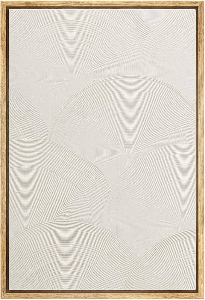 SIGNWIN Framed Canvas Print Wall Art Minimal White Paint Stroke Landscape Abstract Shapes Illustr... | Amazon (US)