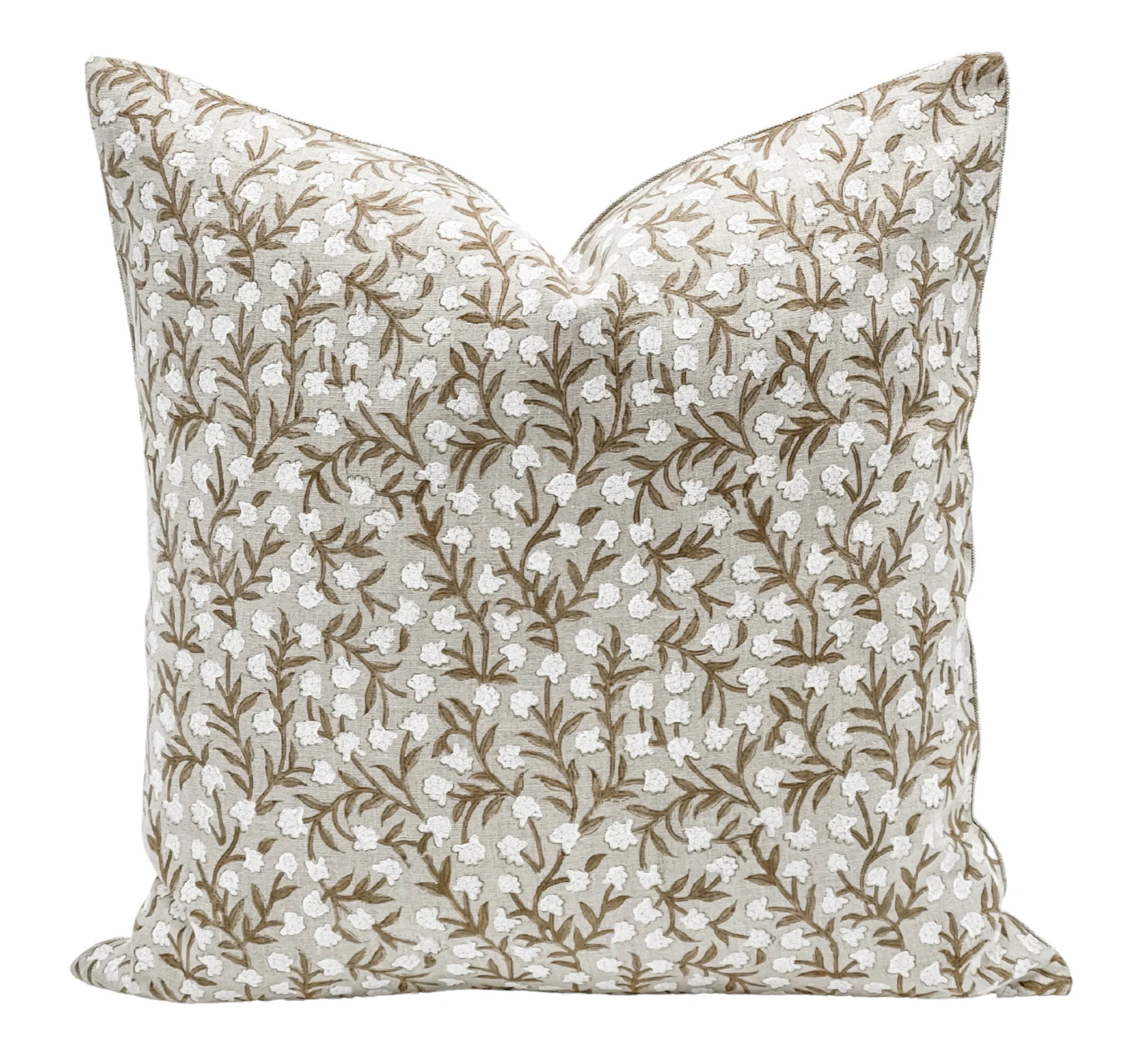 FLEUR IN WARM BEIGE PILLOW COVER | Krinto