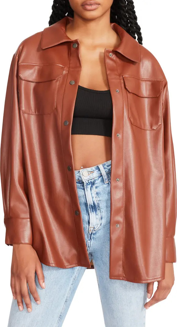 Good Measure Faux Leather Shirt Jacket | Nordstrom