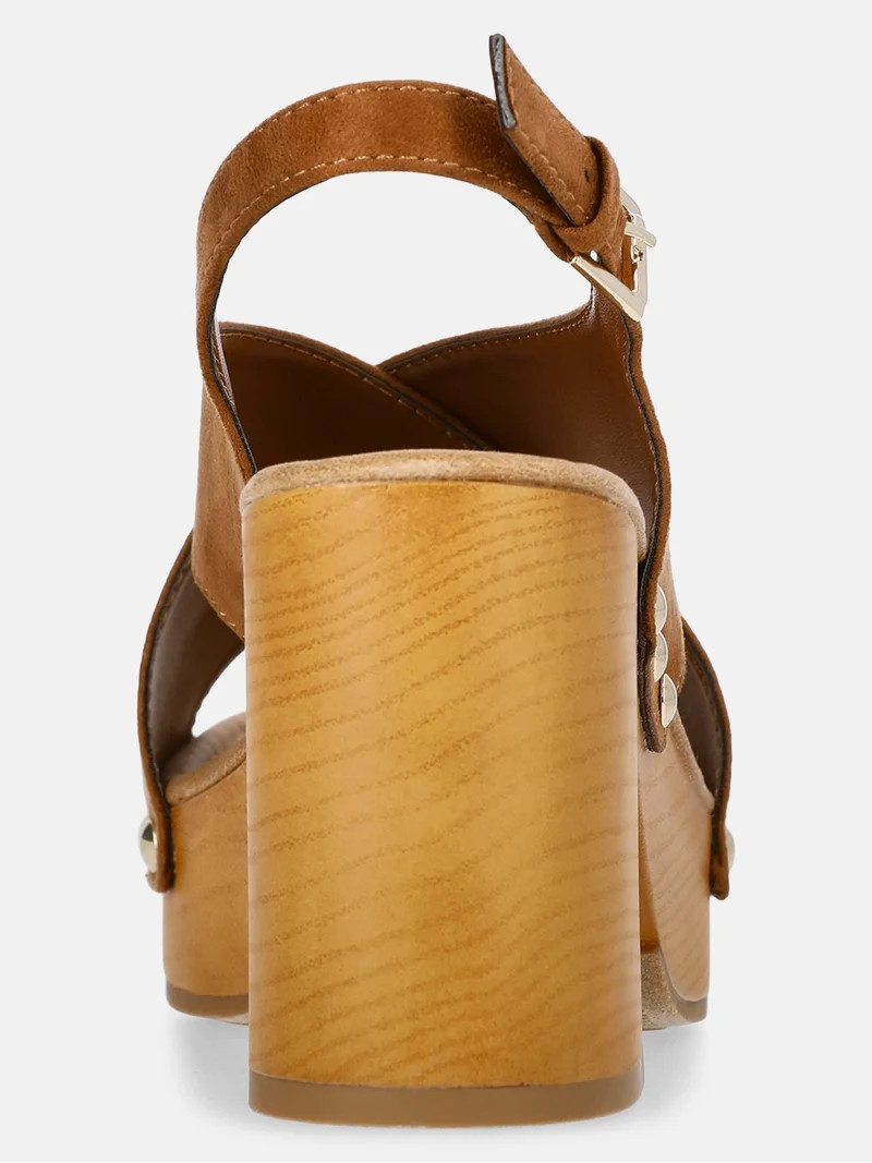 Time and Tru Women's X-Band Heeled Sandals | Walmart (US)