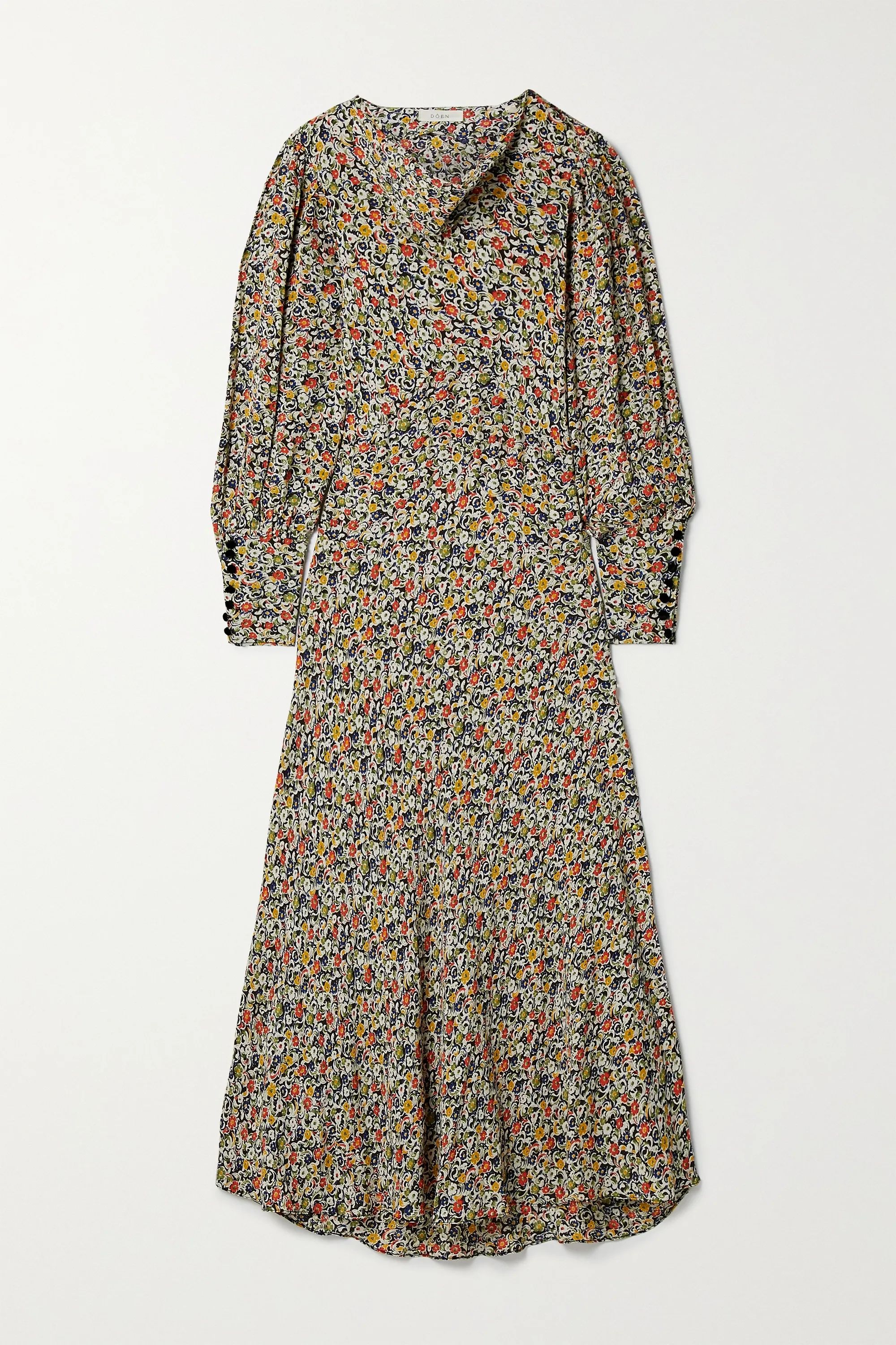 Brown Nanette belted floral-print crepe maxi dress | DÔEN | NET-A-PORTER | NET-A-PORTER (UK & EU)